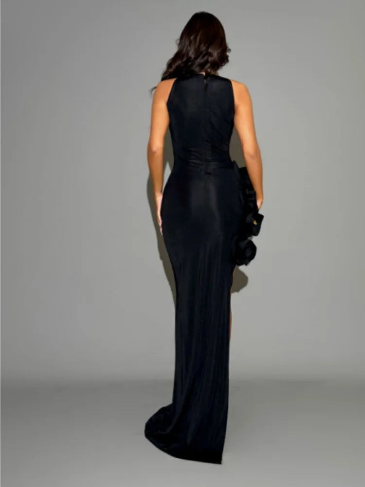 Arrival Women Sleeveless Sexy O-Neck Florals Bodycon Bandage Long Dress Celebrate Evening Party Nightclub Birthday Dress