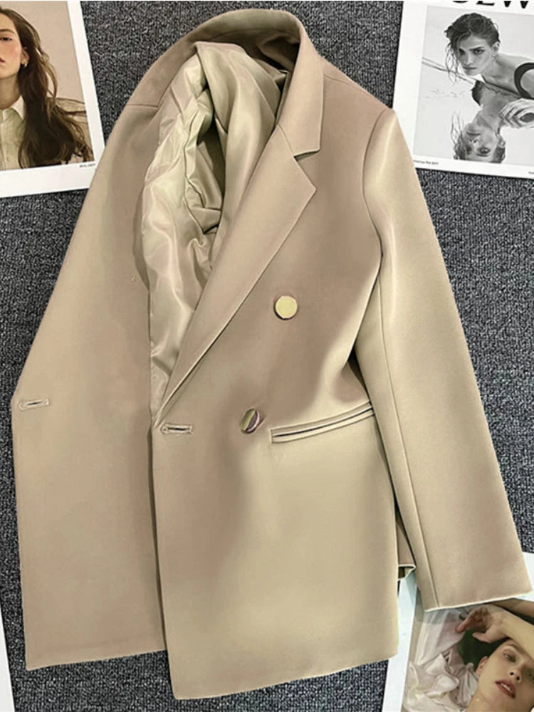 Women's Suit Coat Elegant Sports Casual Blazer Korean Fashion Luxury Jacket Spring Autumn Solid Color Ladies Clothing Ginger