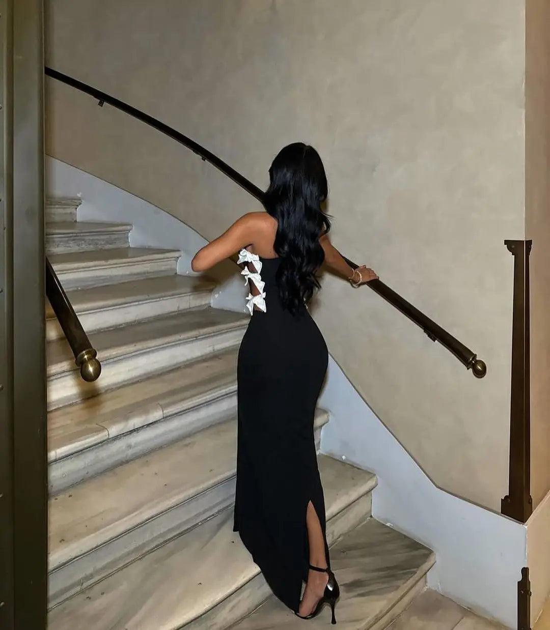 High Quality Women Sexy Strapless Side Bow Bodycon Long Bandage Dress Celebrate Birthday Party Evening Dress Outfit