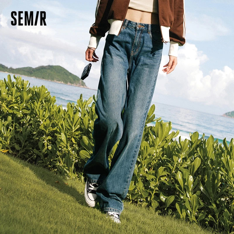 Women Jeans Autumn New Wide-leg Pants Street Mopping Retro Fringe Jeans