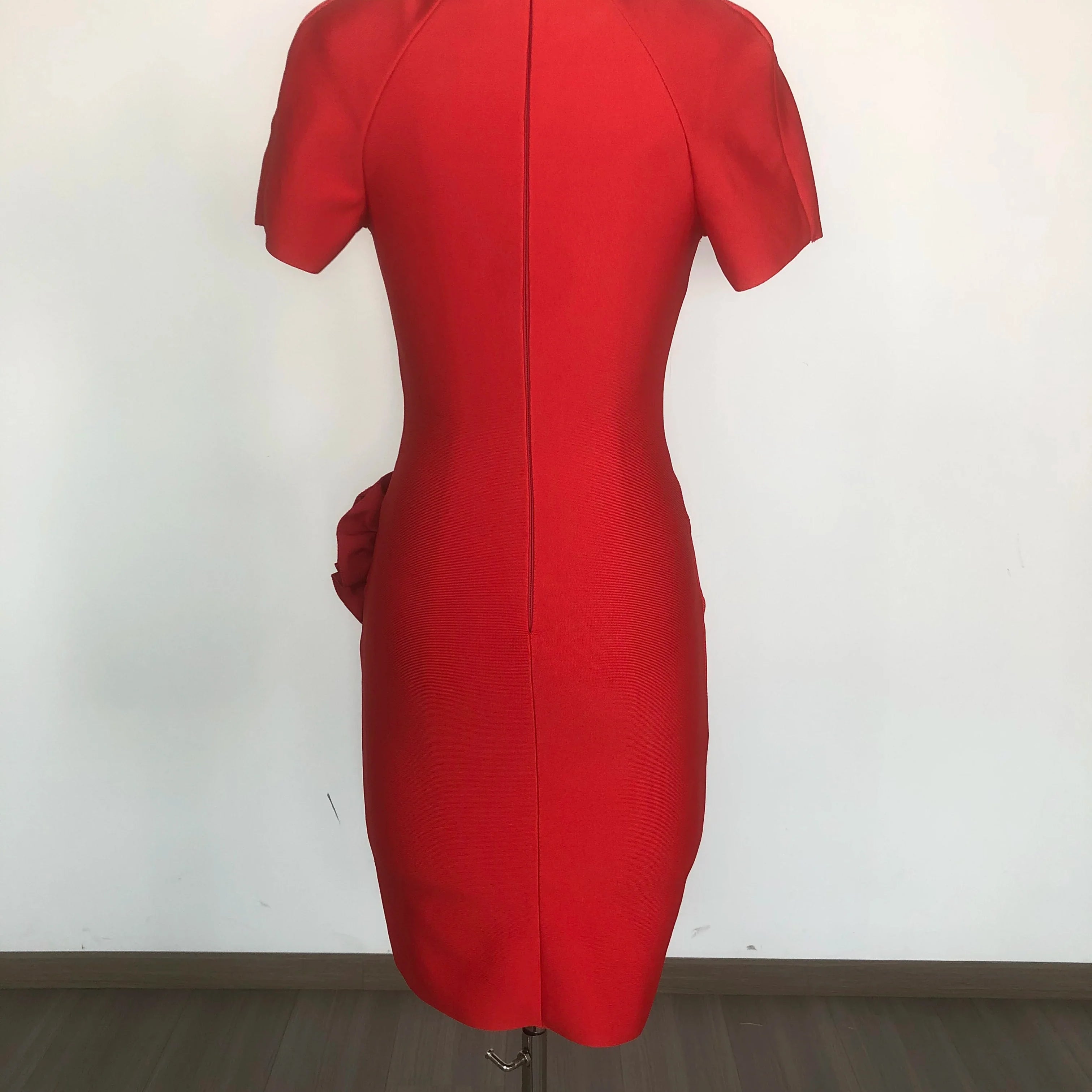 Celebrity TV Show Dress Women Sexy Short Sleeve Square Collar Bodycon Mini Bandage Dress Florals Evening Party Outfit Vestido