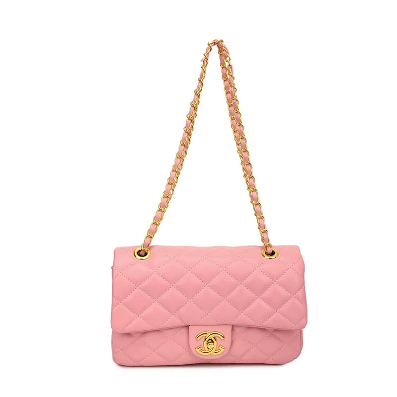 Luxury design chain strap crossbody bag, handheld small square bag, fashionable zipper wallet, women's shoulder bag