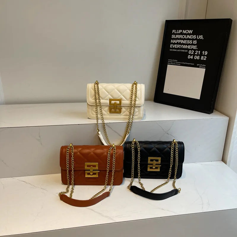 Women's Stylish Versatile Quilted Chain Bag - Unique Design Trendy Small Square Crossbody