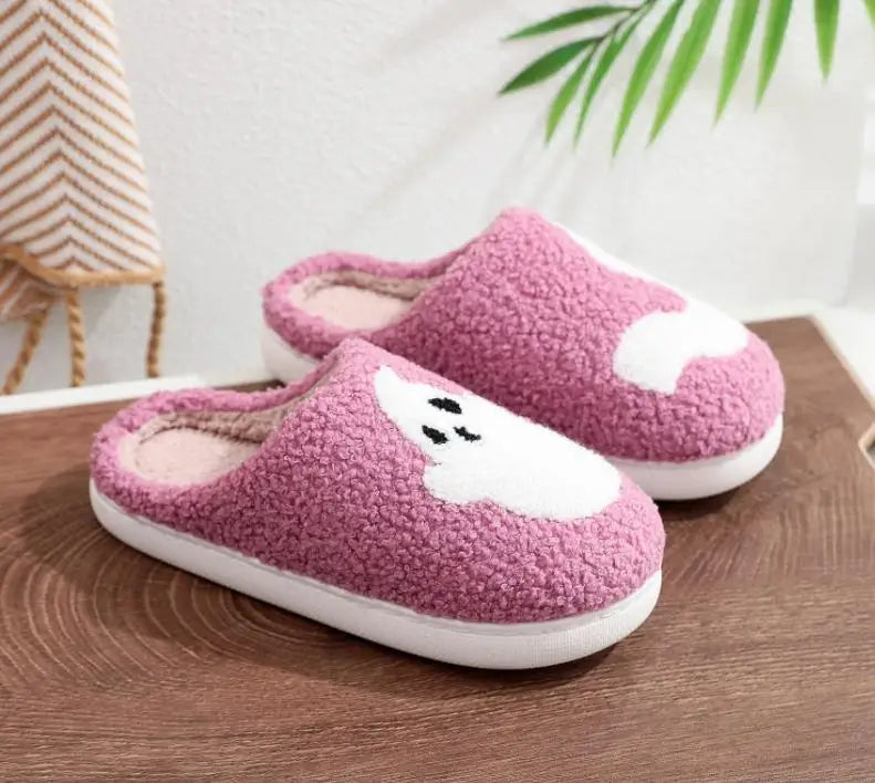 Winter Warm Plush Slippers Women's Halloween Black Ghostface Home Cotten Slippers Men Flip Flops Indoor Floor Slippers Gifts style2 B