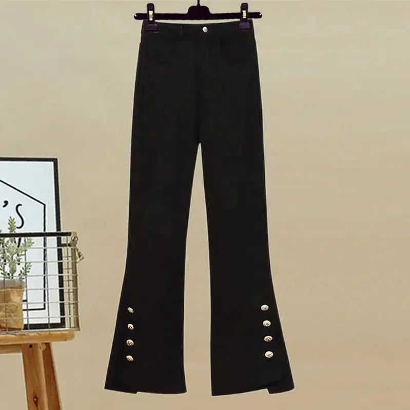 Women Fashion Red Pompom Turtleneck Sweater Pants 1 or 2 Piece Set 2023 Christmas Knit Tops Trouser Outfits Lady Daily Knitwear Only Pants C