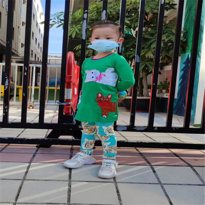 Jumping Meters New Princess Girls Dresses Animals Embroidery Autumn Baby Clothes Long Sleeve Children's Costume Kids Frocks