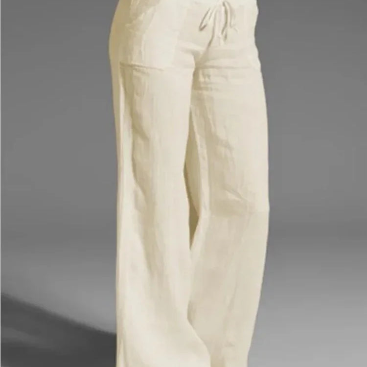 Summer Cotton Linen Women's Pants Oversize Black Wide-leg Pants Casual Pants Female Trendy Loose Fashion Trousers Ladies