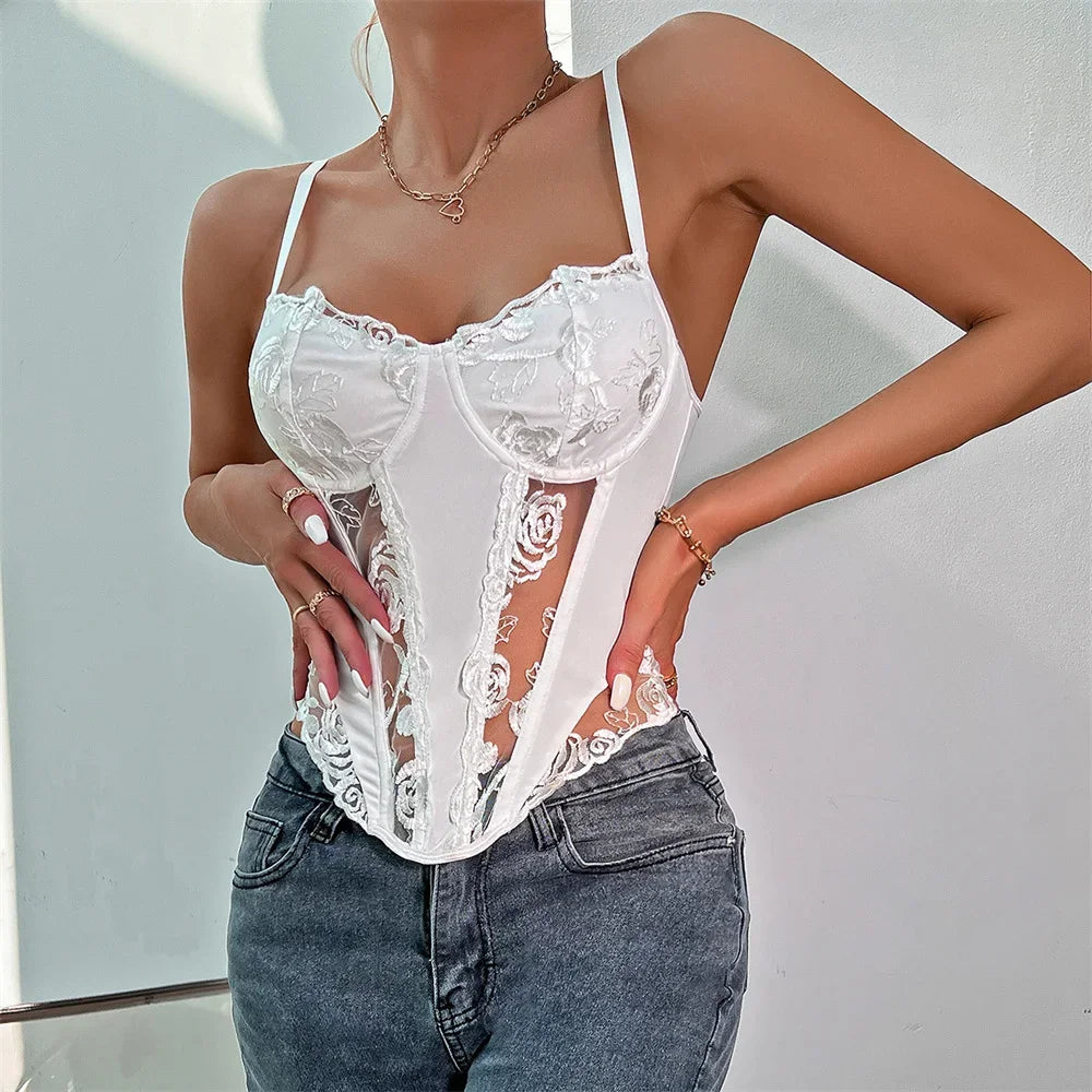 Sexy Shirt Women Clothing Corset Camis Blusas Shaper Harajuku Hot Tee Woman Tank Top Club Ropa Mujer Summer Ladies Crop Top 2-A0002 white