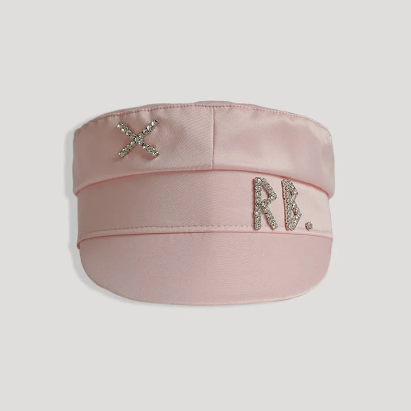 Women Hats Crystal baker boy hat Wool Newsboy Caps Female Flat Militray Caps Visor S-XL Stain-Pink