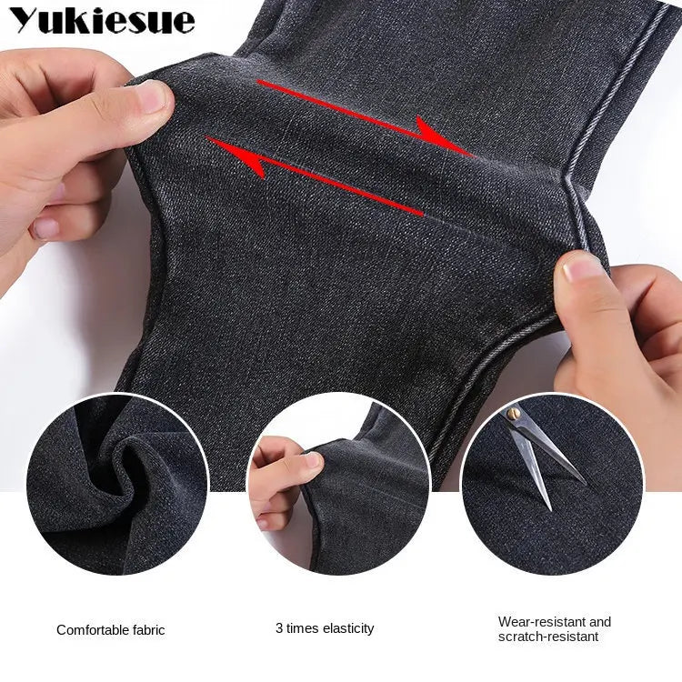 Winter Warm Slim Fit Pencil Pants Women Thicken Fleece Skinny Jeans Pants For Women leisure High Waist Elastic Denim Trousers