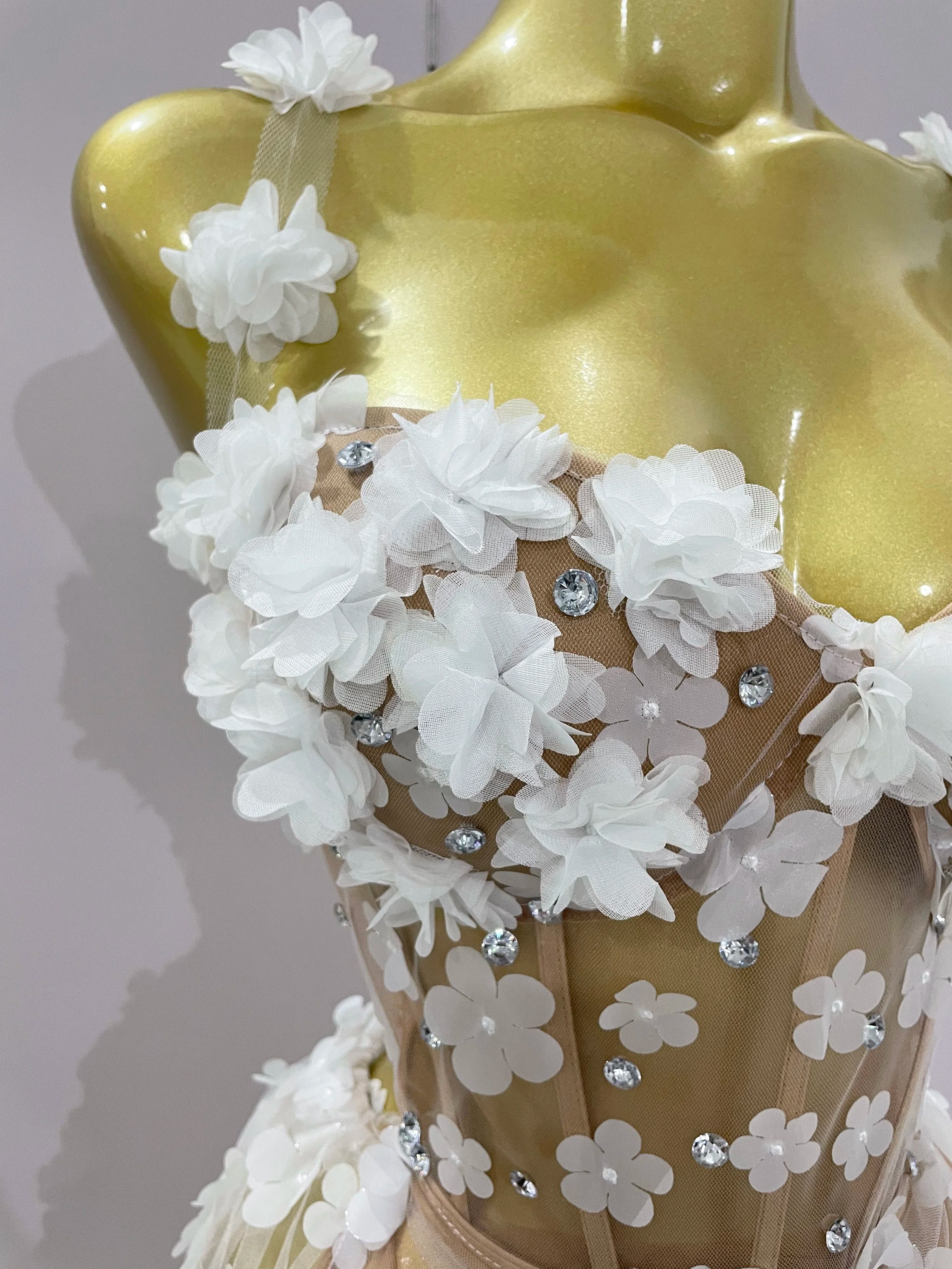 Sexy Mesh See Through Flowers Backless Long Dress 2025 Women Elegant Party Wedding Celebrate Evening Gown Prom Hotwife Outfit