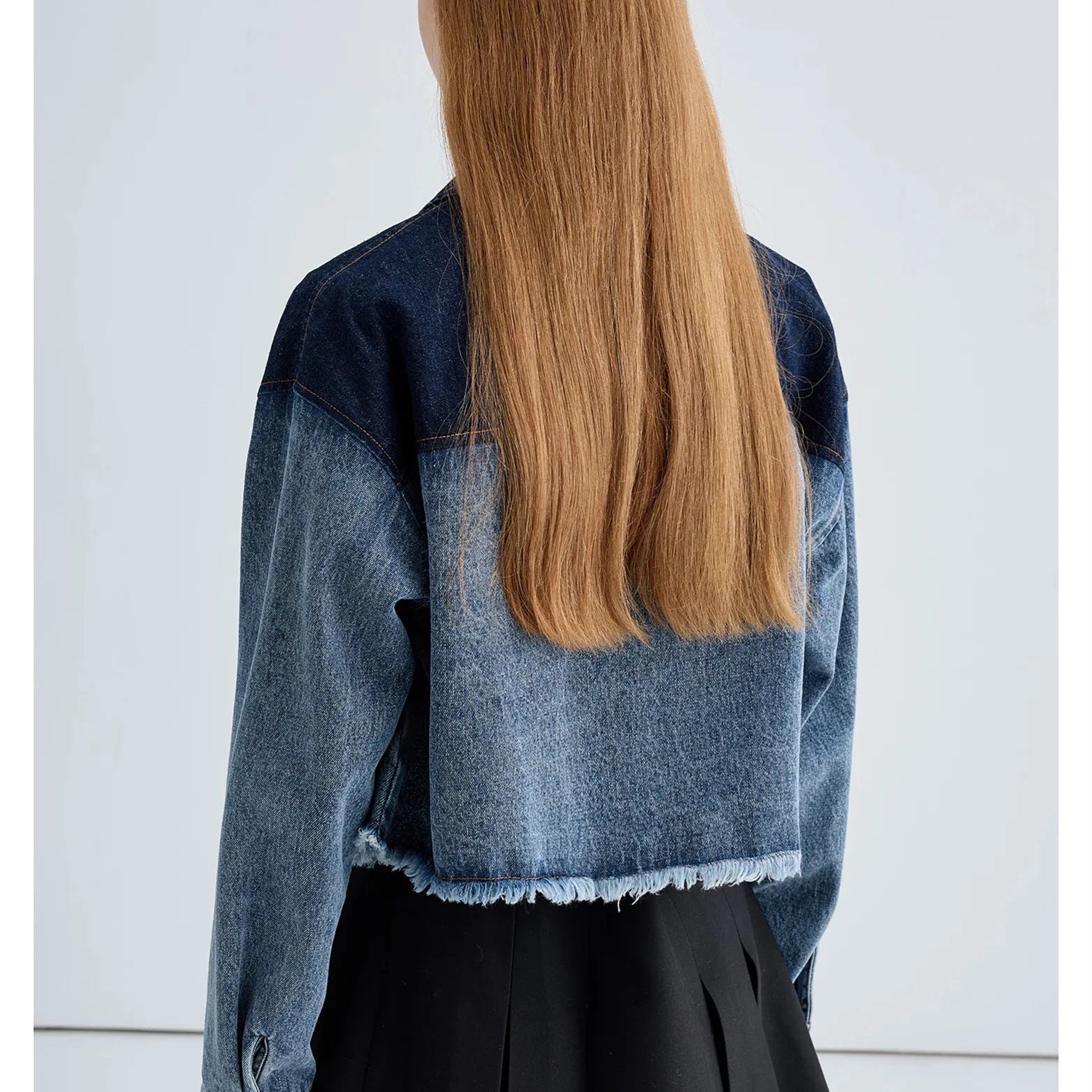 Woman Short Jacket Gradient Denim Coat Fashion Sweet Jean Top Buttons Female Sylish Top Denim Outwear