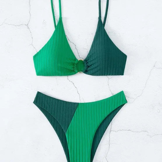 Sexy Bikinis Women's Swimwear Push Up High Waist Swimsuits High Cut Bathing Suits Push Up Beach Bikini Set Female Biquini Green 2025YZ61