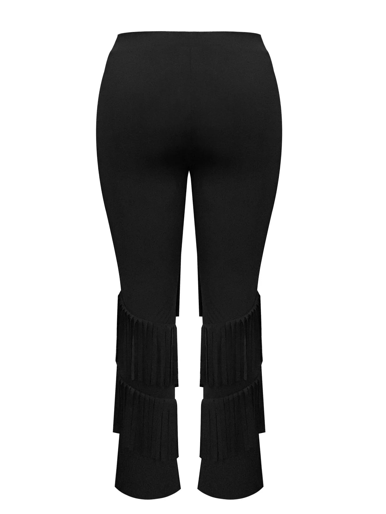 Plus Size pants High Waist Tassel Design Flared Pants Women's casual trousers Y2K slim pants High Waist Long skinny pants