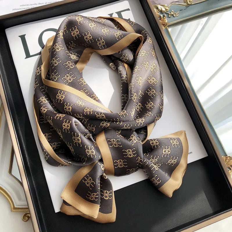 100% Natural Silk Scarf Women Printed Real Silk Long Ribbon Decoration Neckerchief Ladies Bandana Hair Scarf Femme Headscarf Silk Ribbon Scarf 2 150X16CM