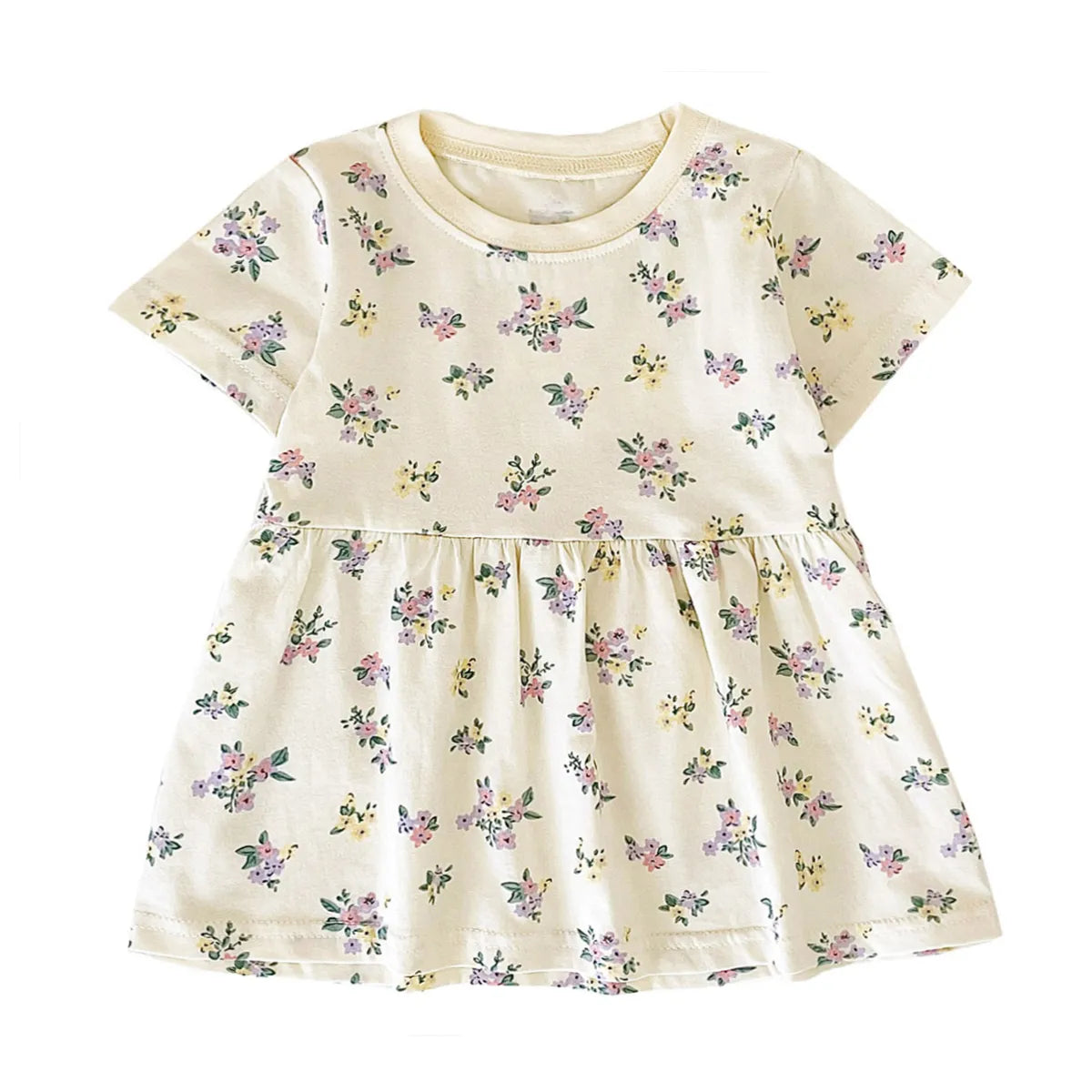 Short Sleeve Summer Baby Dress Cute Pattern Casual Kids Girls Clothing Dress Cotton BDS2241