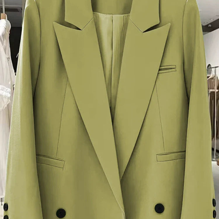Chic Office Lady Blazer Women's Coats Spring Autumn Female Tops Street Trend Ladies Outerwear Blazers for Women Jacket Clothing avocado