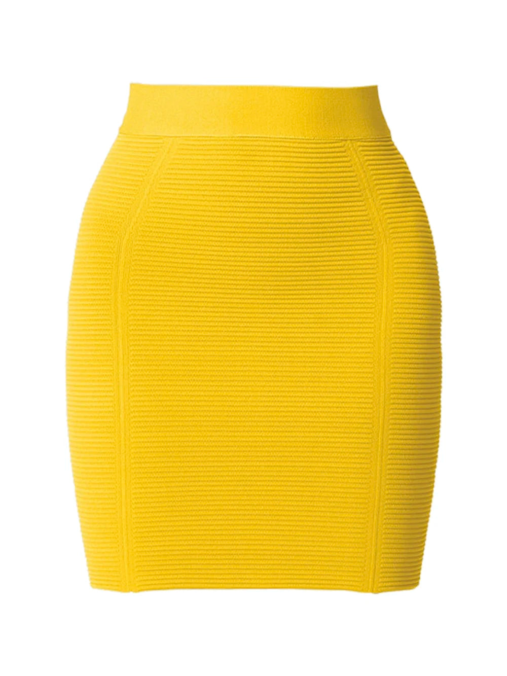 Yellow Color Women Sexy Bodycon Mini Skirt Rayon Bandage Fashion Nightclub Party Wear Celebrate Skirts High
