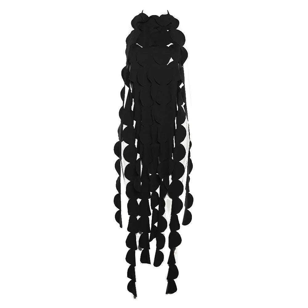 Solid Backless Dresses For Women O Neck Sleeveless Patchwork Lace Up Temperament Slimming Dress Female Fashion New