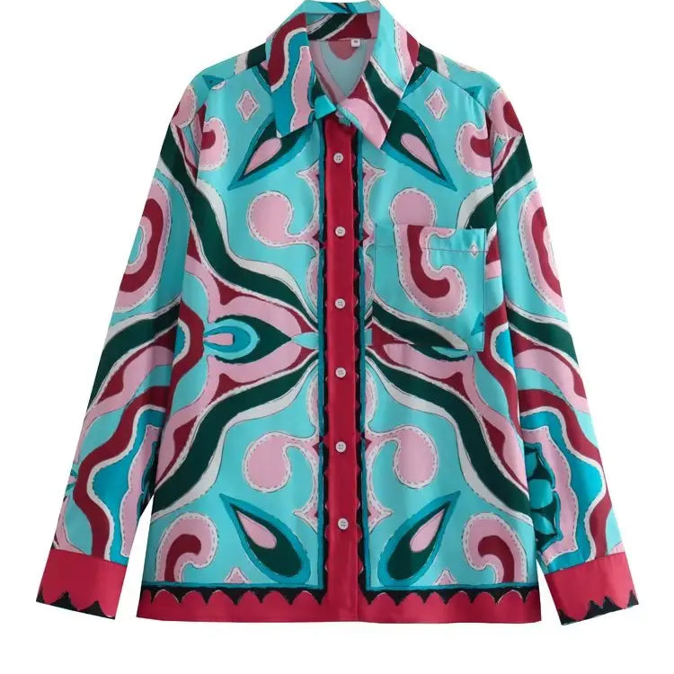 BlingBlingee Summer Printed Women Wide Pants Satin Suits Traf Asymmetric Sleeveless Strapless Crop Top Female Sets Y2K Only Top 1