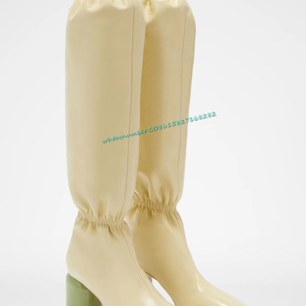 Strange Style Lantern Boots Solid Pointy Toe Leather Boots Fashion Runway Party Shoes for Women Autumn Leisure Sexy