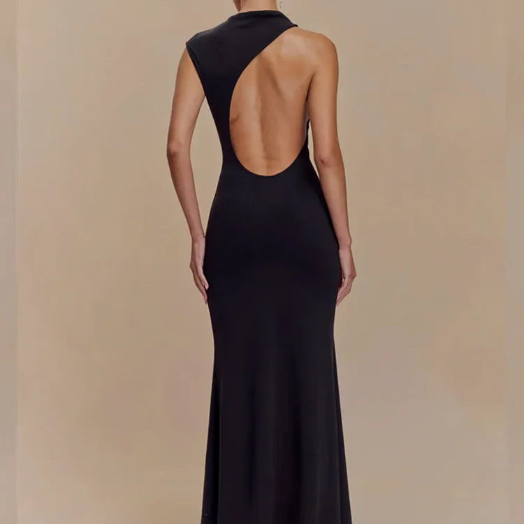 Ladies Women Sexy O Neck Tank Beige Black Maxi Long Celebrity Bodycon Bandage Dress 2025 Elegant Evening Club Party Dress