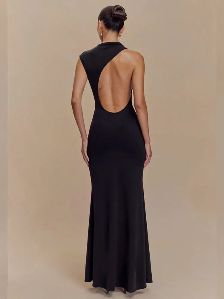 Ladies Women Sexy O Neck Tank Beige Black Maxi Long Celebrity Bodycon Bandage Dress 2025 Elegant Evening Club Party Dress