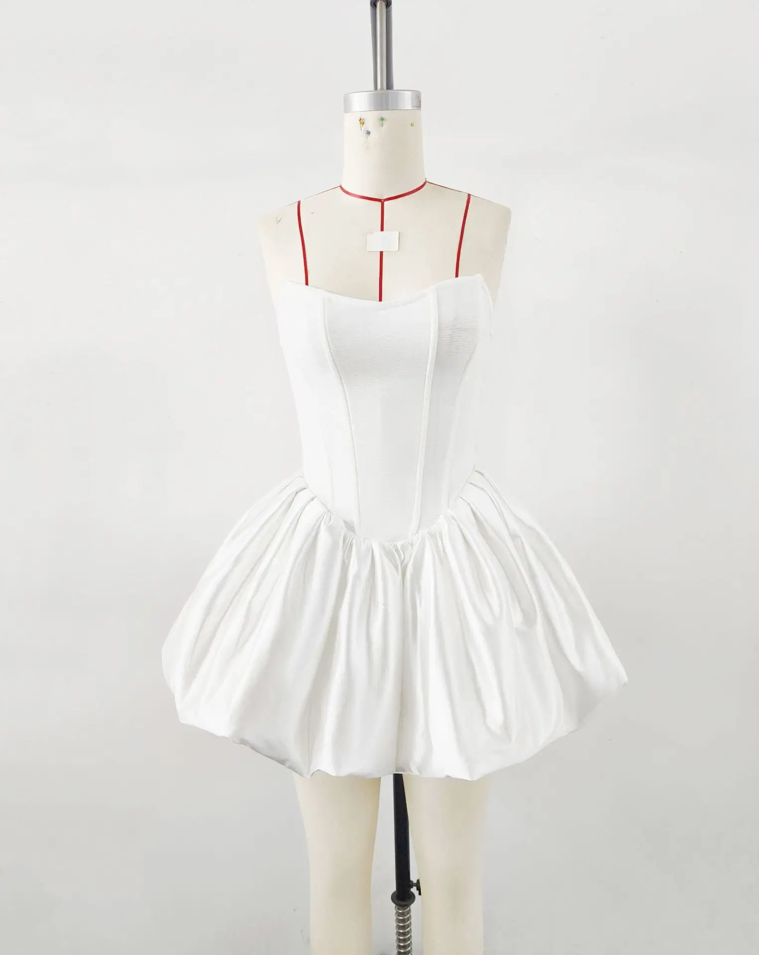 White Black Color Women Sexy Strapless Ball Gown Mini Bandage Dress Celebrate Fashion Birthday Party Girls' Vacation Dress