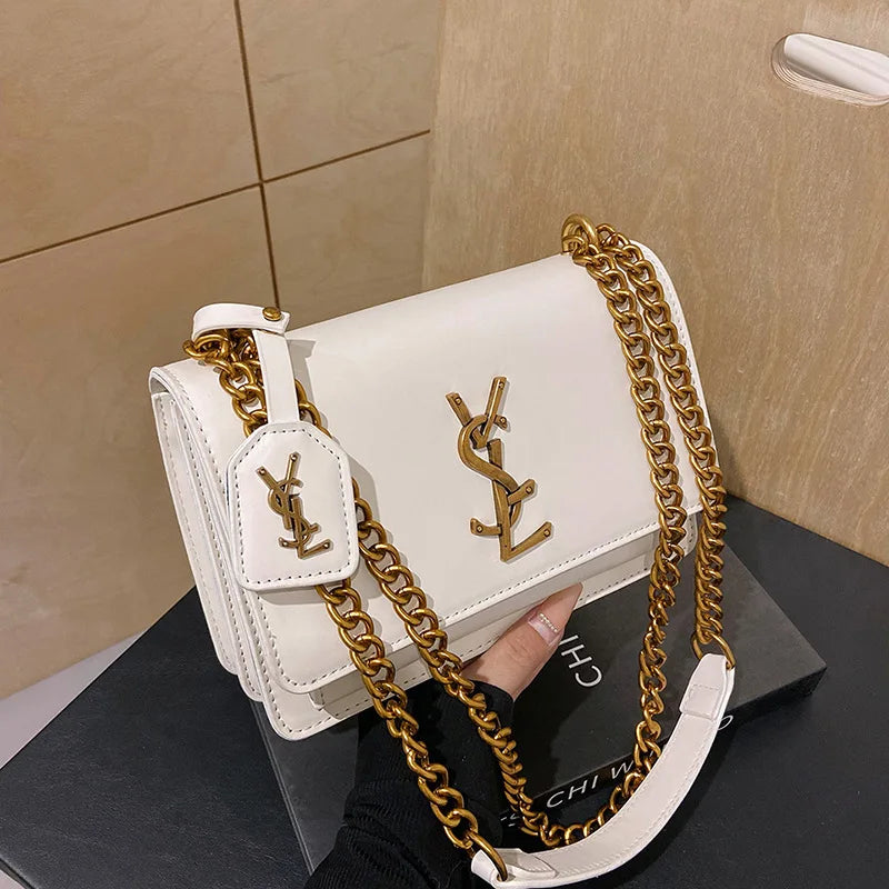 Large Capacity Crossbody Bag - Elegant Chain Strap Shoulder Bag, Spacious Work Commute Purse, Stylish Phone Bag for Women