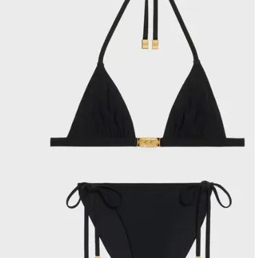New Arrival Women Black Triangle Bikini Ins Design Luxury Swimwear Fashion Beach Summer Swim Wears 2303 black
