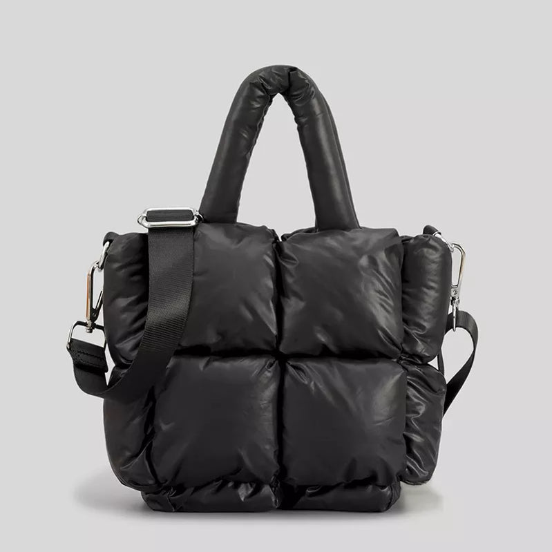 Fashion Large Tote Padded Handbags Designer Quilted Women Shoulder Bags Luxury Nylon Down Cotton Crossbody Bag Winter Purse Black mini