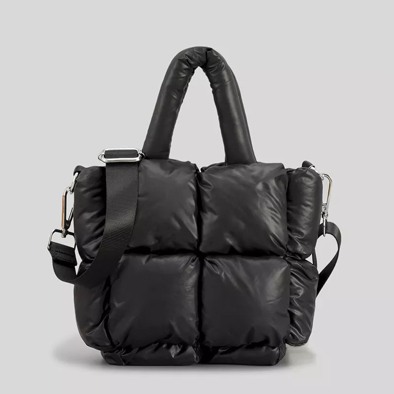 Fashion Large Tote Padded Handbags Designer Quilted Women Shoulder Bags Luxury Nylon Down Cotton Crossbody Bag Winter Purse Black mini