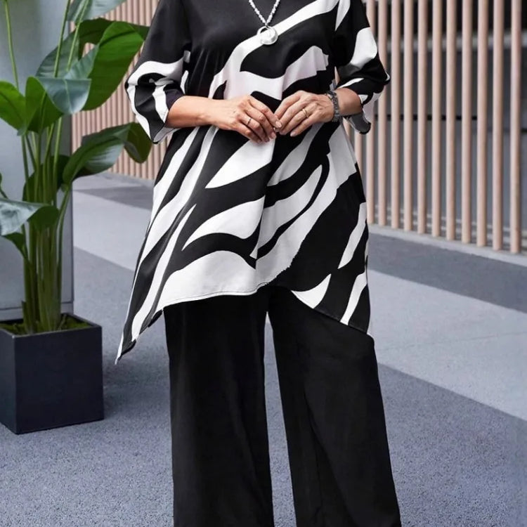 2 Piece Women Sets 2025 New Arrival Plus Size Summer Matching Sets Print Two Pieces Sets Top And Pants Suits Outfits Clothing