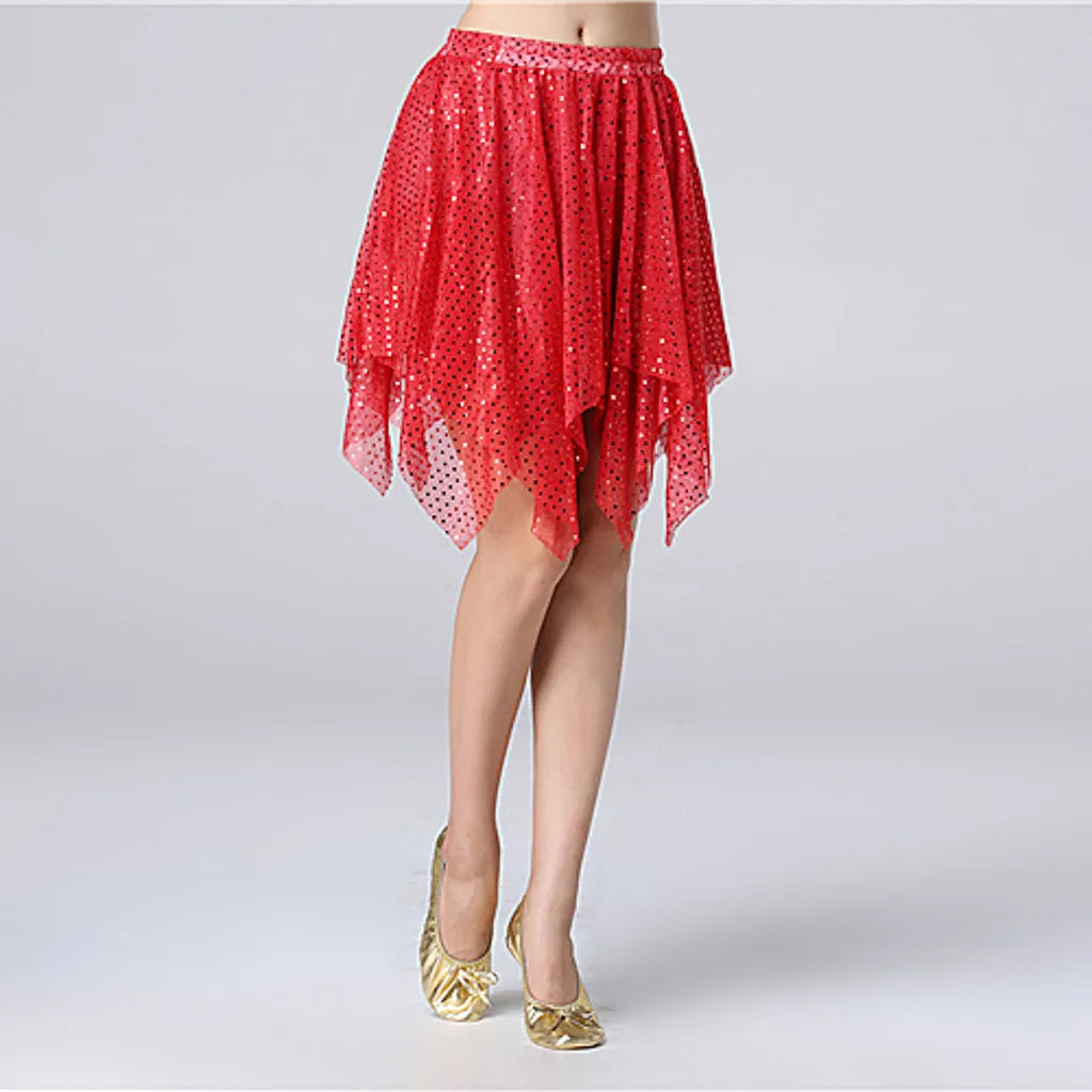 Women's Tutu Skirt Mini Short Skirt For Women Star Sequined Mesh Skirt Belly Latin Dancewear Fairy Tulle Skirt Costume Clothing AA One Size