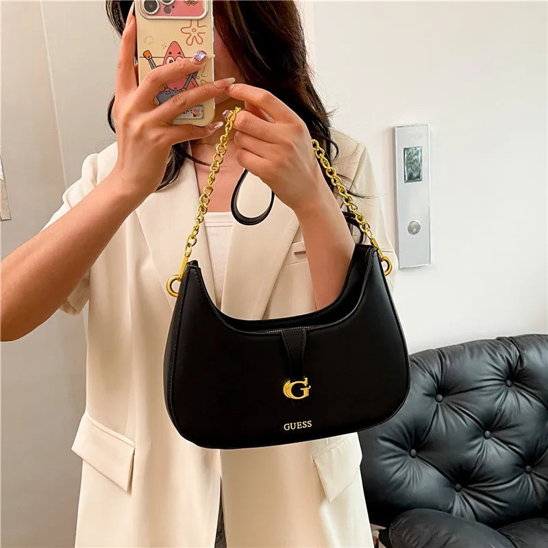 Elegant Leather Handbags For Women Shoulder Bag By Famous Desinger Luxury Brand Popular Classic Elegant Ladies