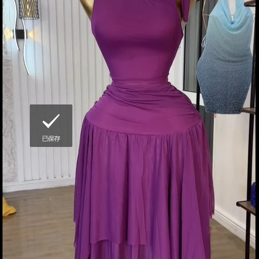 CM.YAYA Women Tie Up Shoulder Sleeveless Knit Tank Top and Irregular Maxi Long Skirt Suit 2025 Summer Two 2 Piece Set Outfits