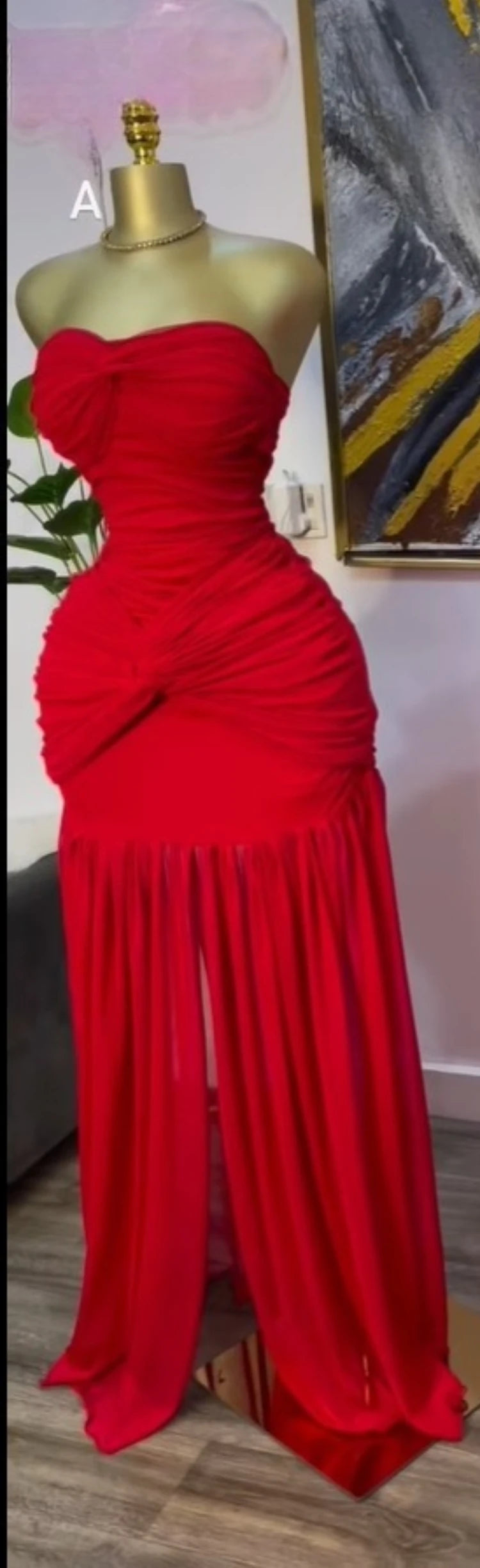 CM.YAYA Women Stacked Ruched Draped High Split Pleated Maxi Long Bodycon Dress 2025 Holiday Birthday Club Party Evening Dresses