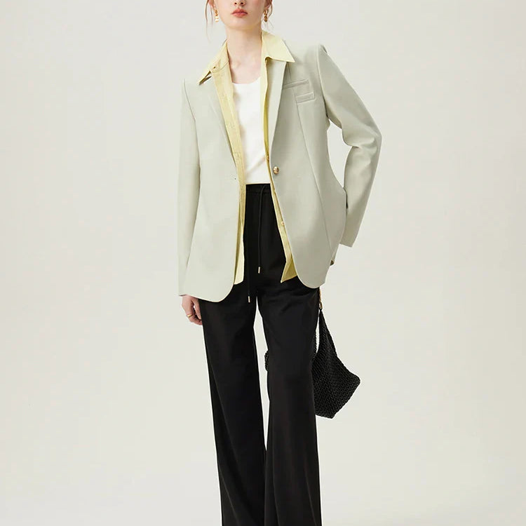 FSLE Korean Style Temperament Suit Jacket for Women Spring New Design Professional Formal Blazer Coats Female 24FS11069