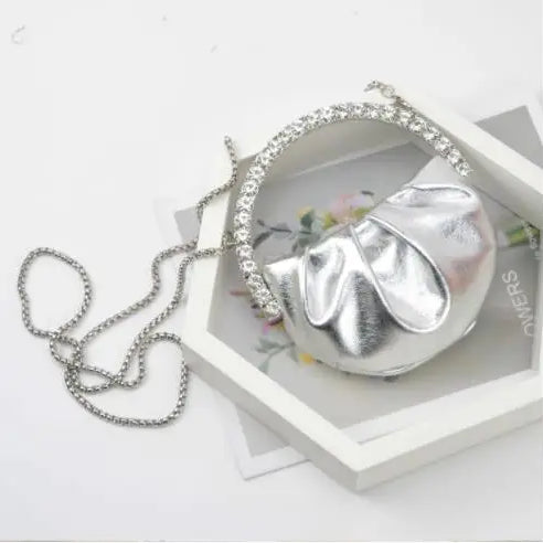 Designer Rhinestones Clutch Purse Bag for Women Handle Bag Leather Shoulder Bag Purse Shiny Crystal Purses and Handbag 4