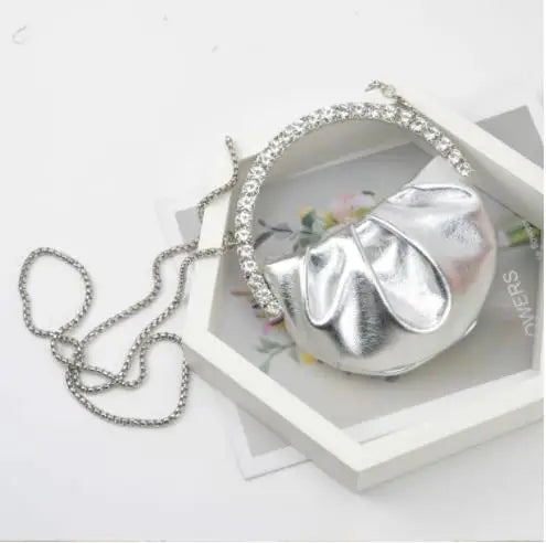 Designer Rhinestones Clutch Purse Bag for Women Handle Bag Leather Shoulder Bag Purse Shiny Crystal Purses and Handbag 4