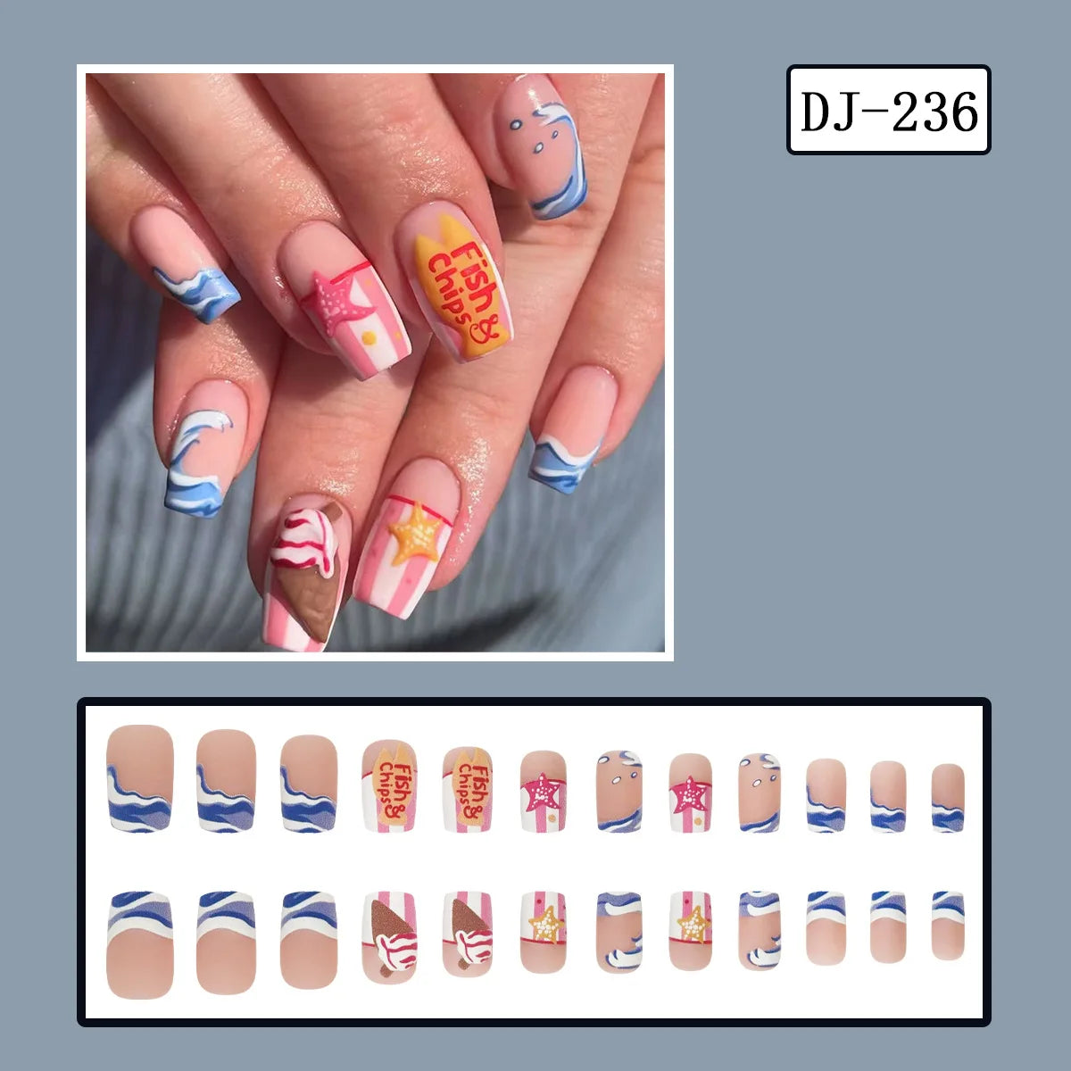 24pcs y2k Black French Press on Nails Short Square Pink Heart Fake Nails Full Cover Wearable Sweet Valentine's Day False Nails