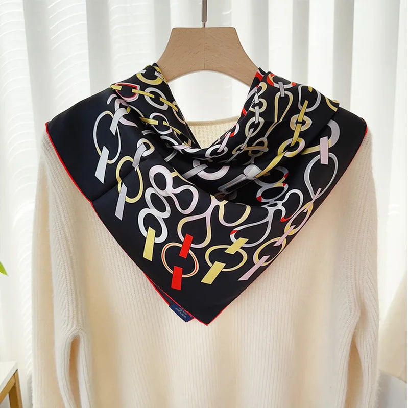90 Silk Scarf Wraps 100% Silk Neckerchief Shawl Womens Fashion Bandana Scarf Foulard