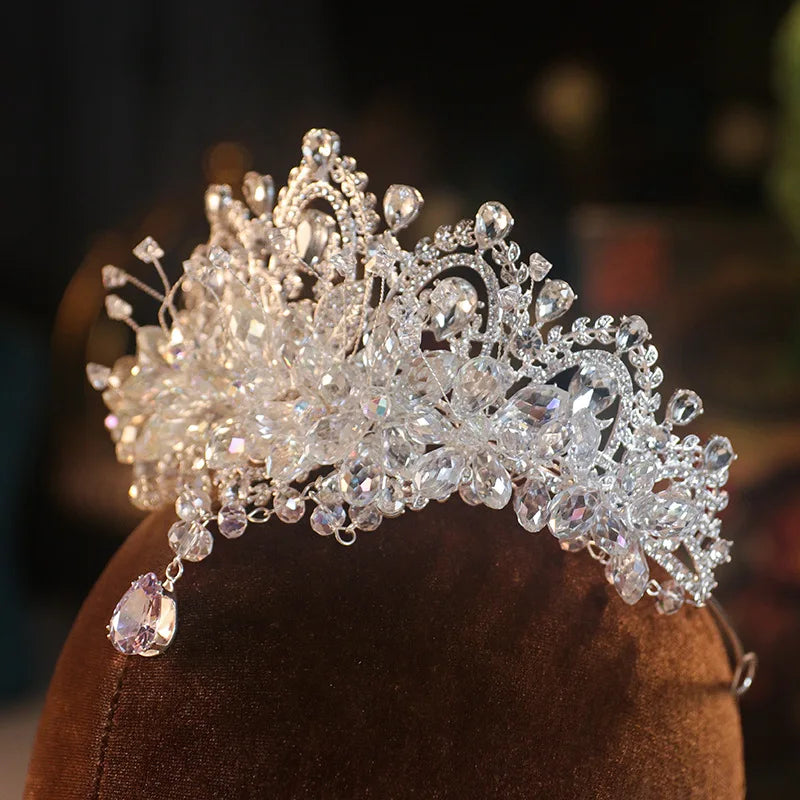 Baroque Luxury Crystal Bridal Tiaras Cubic Zircon Crown Rhinestone Pageant Diadem Headpieces Wedding Hair Accessories