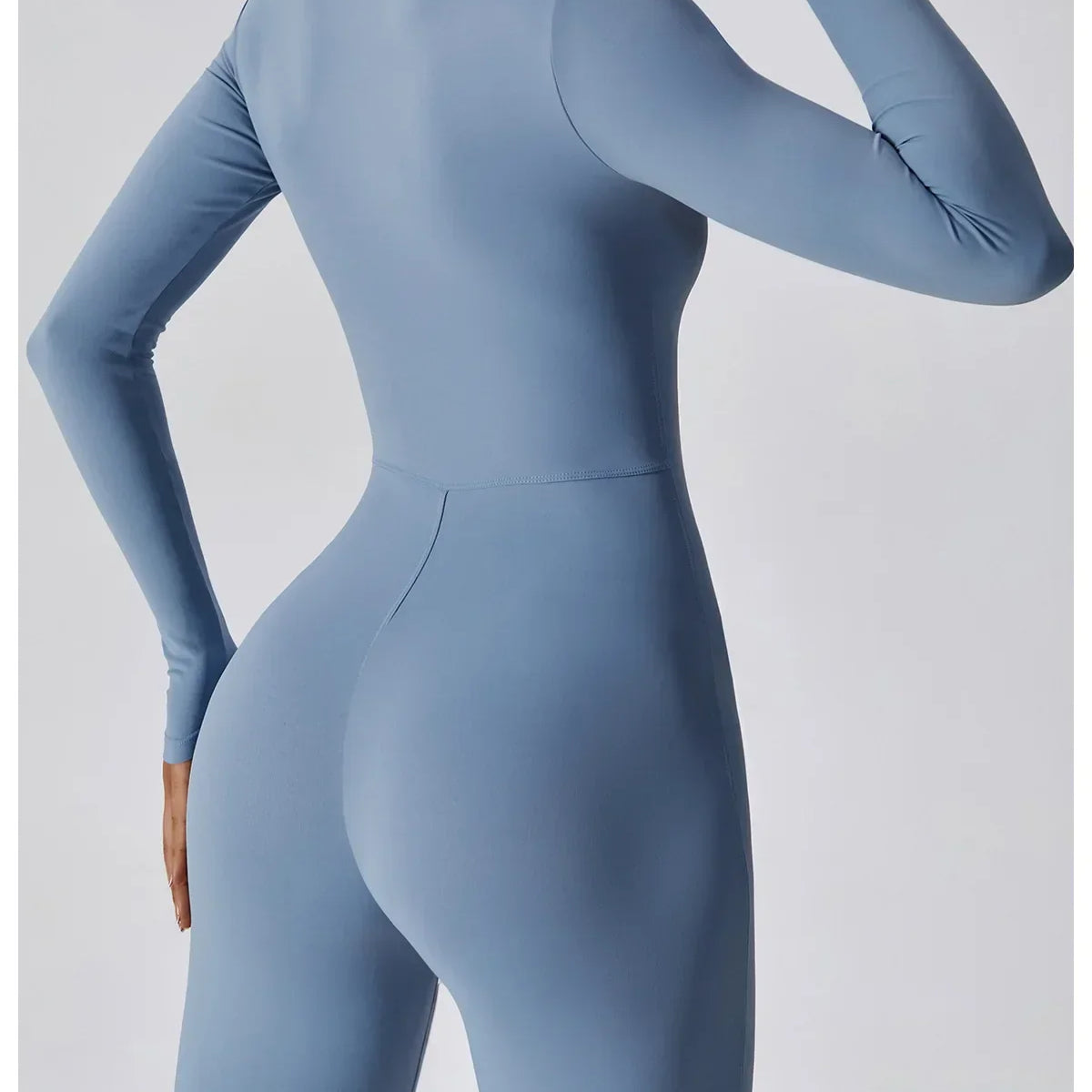 Yoga Jumpsuit Women Seamless Sports Zipper Jumpsuit Set Gym Long Sleeve Fitness Suit Elastic Gym Workout Bodysuit Athletic Wear