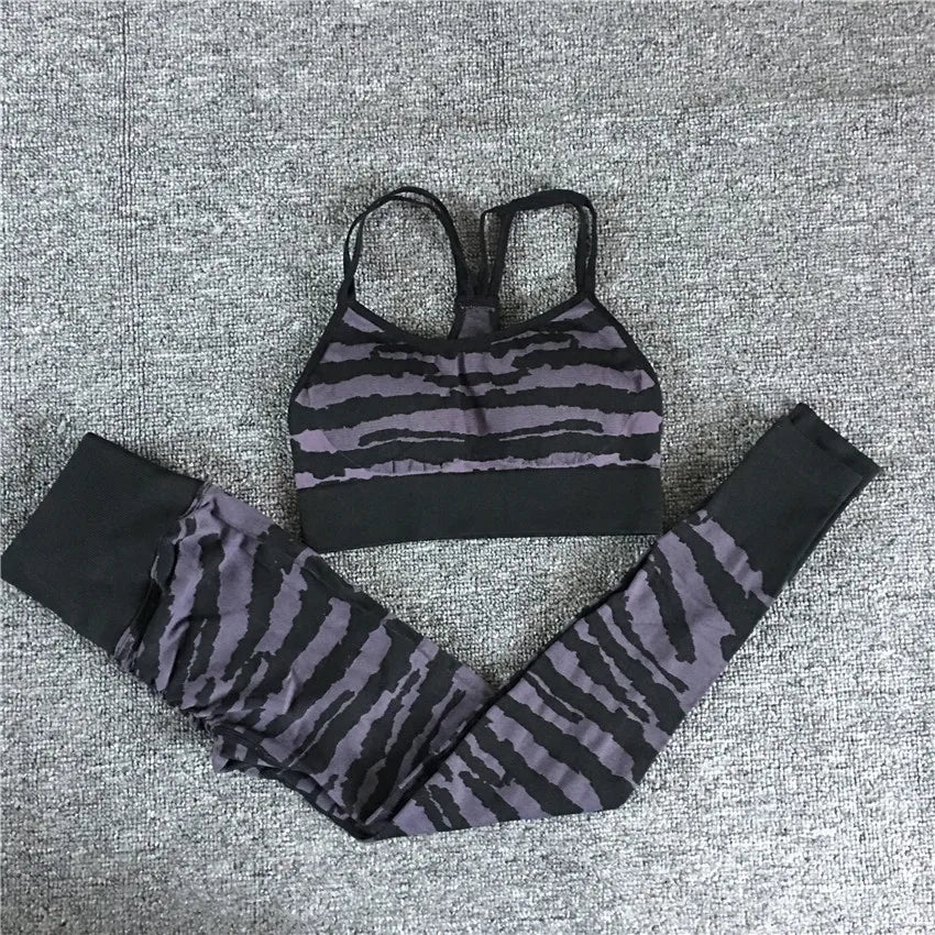 Pad Seamless Ensemble Women Sport Bra Yoga Set Workout Gym Legging Running High Waist Scrunch Pant Fitness Active Suits black set