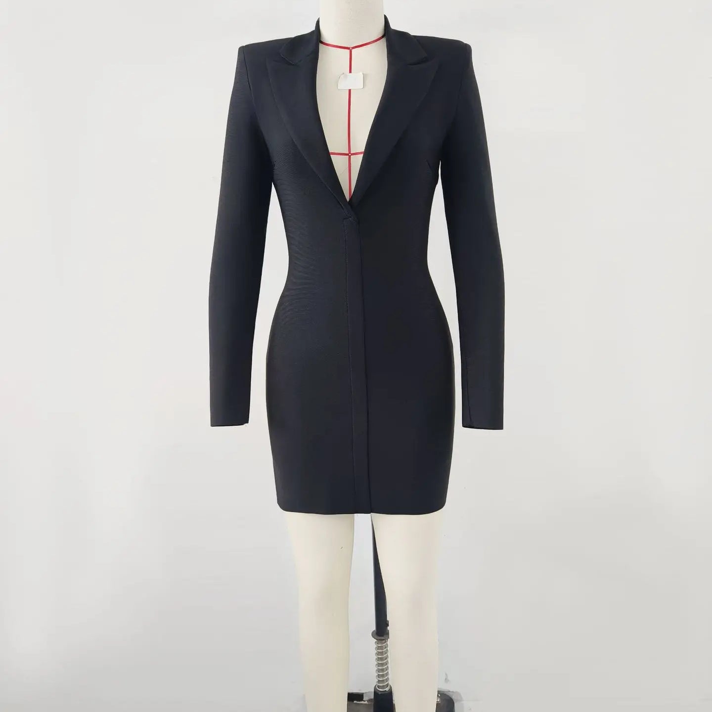 Women Long Sleeve Deep V-Neck Bodycon Mini Bandage Dress Celebrate Evening Party Nigthclub Birthday Outift