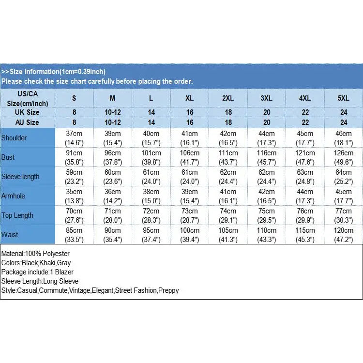 Fashion Office Women Blazer OL Casual Long Sleeve Coats Elegante Lapel Female Work Outwear Solid Simple Formal Suits