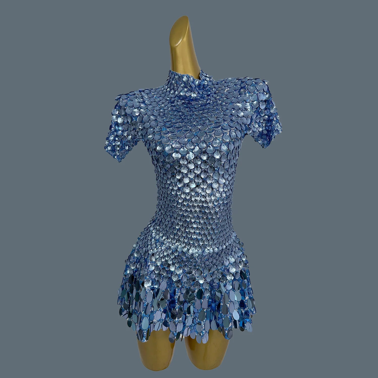 Sparkly Sequins Latin Dress Stage Wear Celebrate Birthday Prom Short Dress Nightclub Stage Performance Dance Costume Jinsique