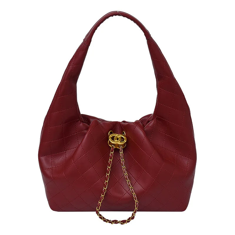 2025 Women's Quilted Chain Strap Bag, Luxury Diamond Pattern Multi-way Shoulder Crossbody Purse, Large Capacity Bag