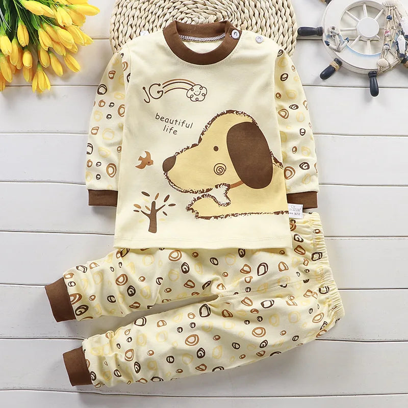 Kids Clothes Children Sets Children's Clothing Boys Girls Cotton Autumn winter Clothing Pants Sleepwear Underwear Christmas Gift Style11 thick